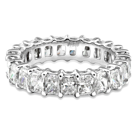  2-3 Carat Radiant Cut Diamond Eternity Band in Platinum 10 pointer Front View