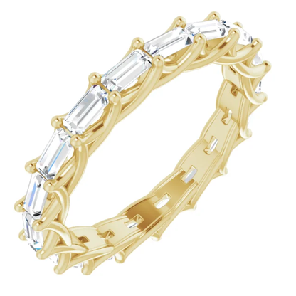 PARIS 2 Carat Baguette-Cut Diamond Eternity Ring in 14K - 18K Gold - Platinum 15 pointer G Color VS1 Clarity Lucida Prong Band By Mike Nekta NYC