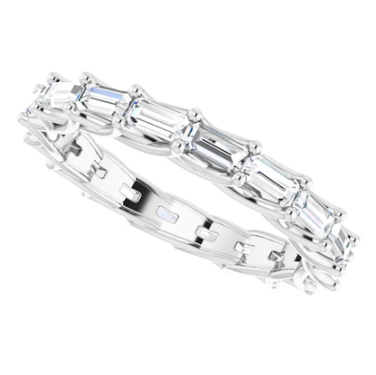 PARIS 2 Carat Baguette-Cut Diamond Eternity Ring White Gold 15 pointer G Color VS1 Clarity Lucida Prong Band By Mike Nekta NYC