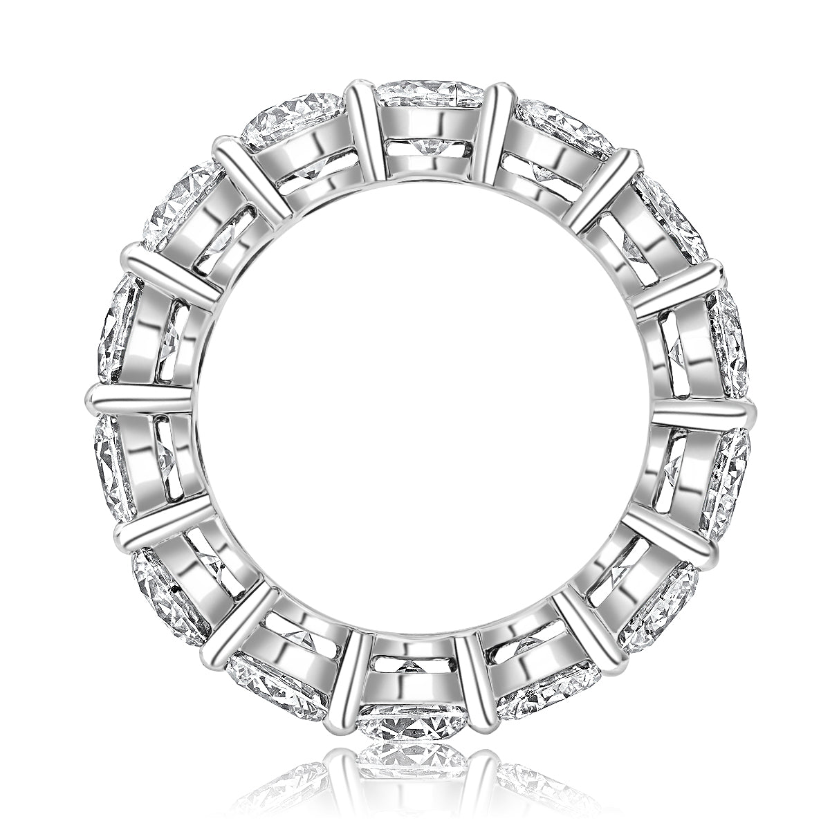 2 Carat Round Cut Diamond Eternity Band in Platinum 10 pointer Front View