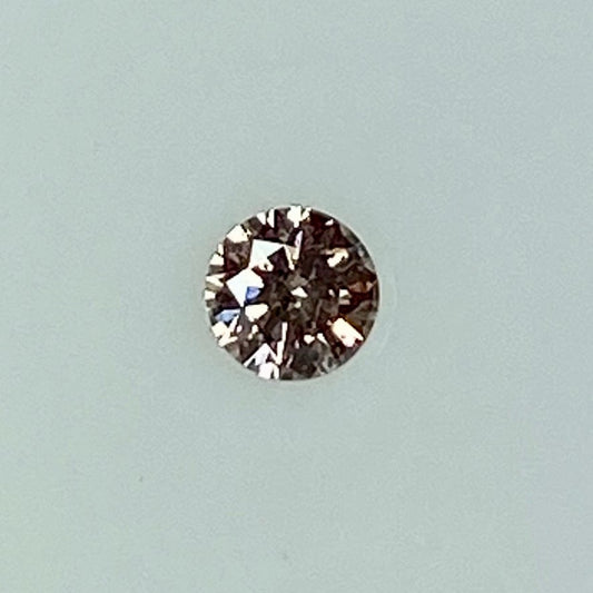 Brown Pink Diamond Round Brilliant Cut .23 Carat Argyle Diamond Front View