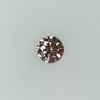 Brown Pink Diamond Round Brilliant Cut .23 Carat Argyle Diamond Front View