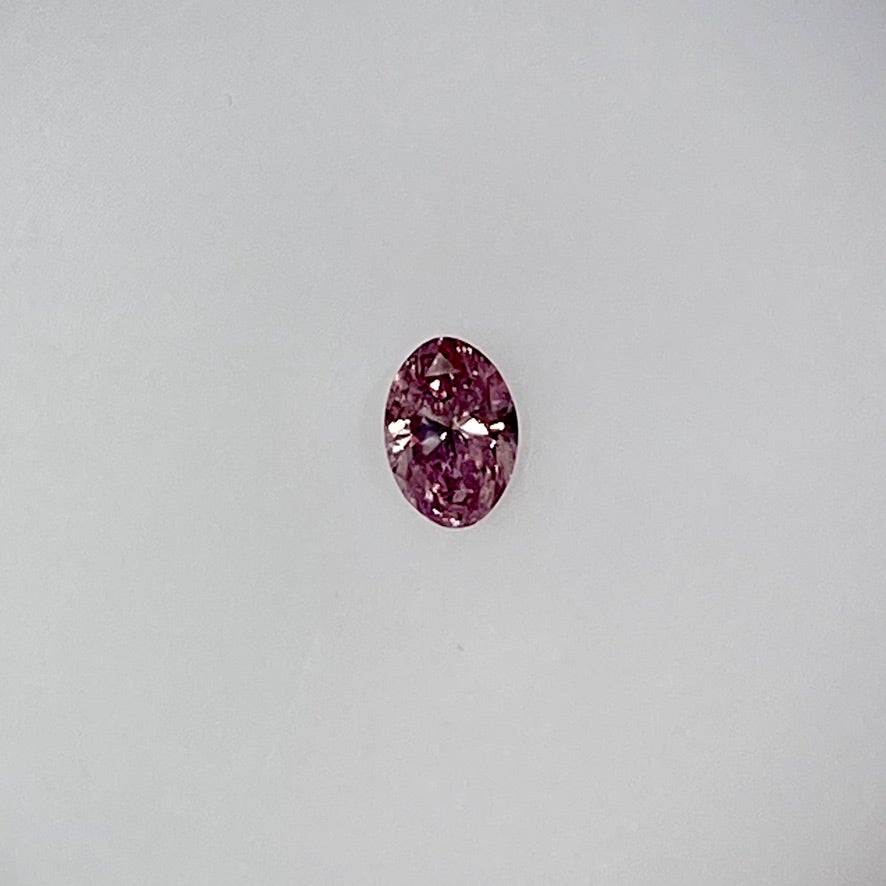 Fancy Purplish Pink Argyle Diamond Oval Shaped 0.29 Carat Front View