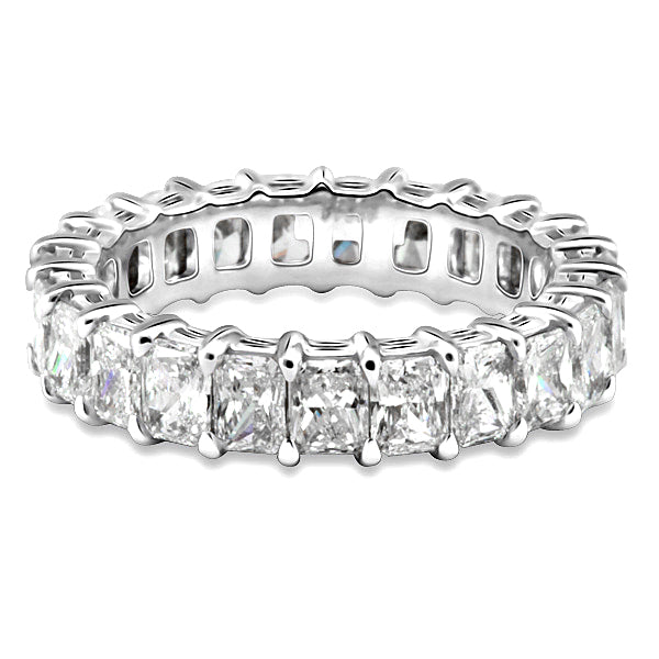 3-4 Carat Radiant Cut Diamond Eternity Band in Platinum 15 pointer Front View