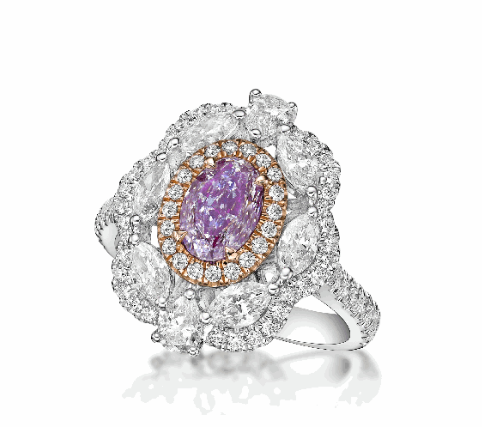 light purple diamond wedding ring