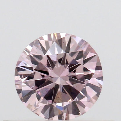 Natural Fancy Purplish Pink 0.30 Carat Round Brilliant Diamond Front View