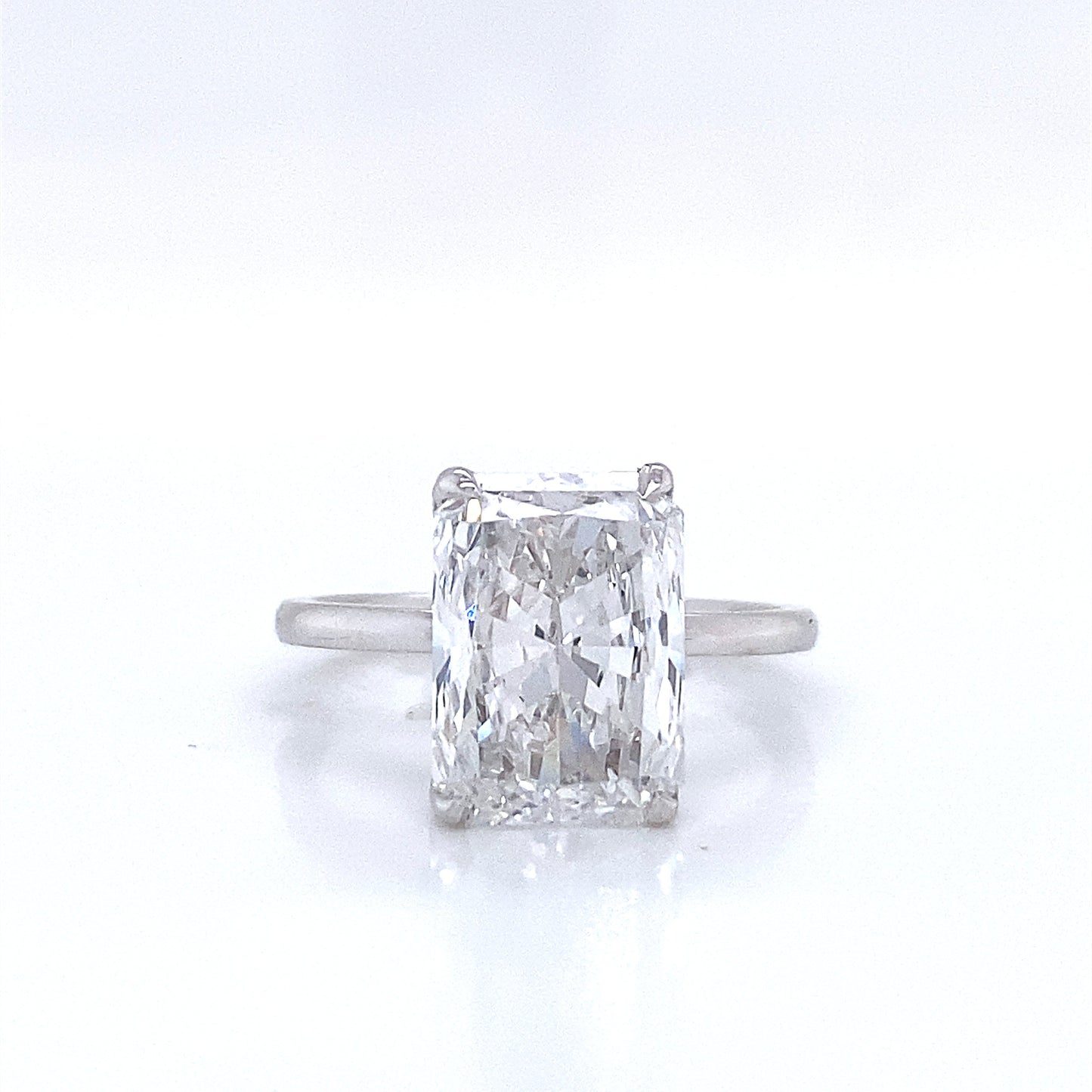 4 Carat Cushion Cut Lab Grown Diamond Engagement Ring. Solitaire.  IGI Certified