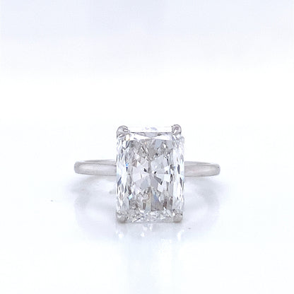 4 Carat Cushion Cut Lab Grown Diamond Engagement Ring. Solitaire.  IGI Certified