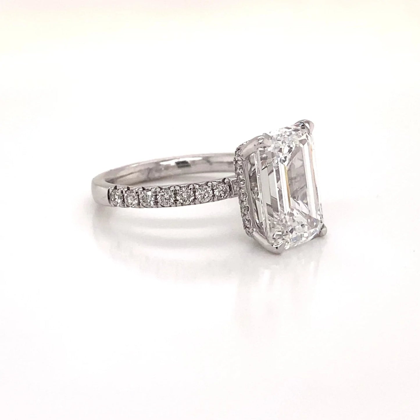 LEILANI 6 Carat Emerald Cut Lab Grown Diamond Engagement Ring. IGI Certified