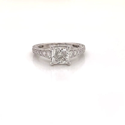 LIA 2 Carat Princess Cut Lab Grown Diamond Engagement Ring. IGI Certified