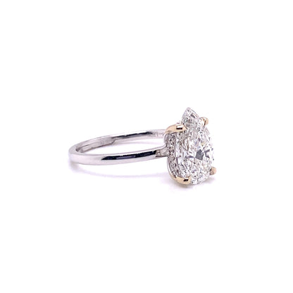 LEGAM 2 Carat Pear Shaped Lab Grown Diamond Engagement Ring Solitaire IGI Certified