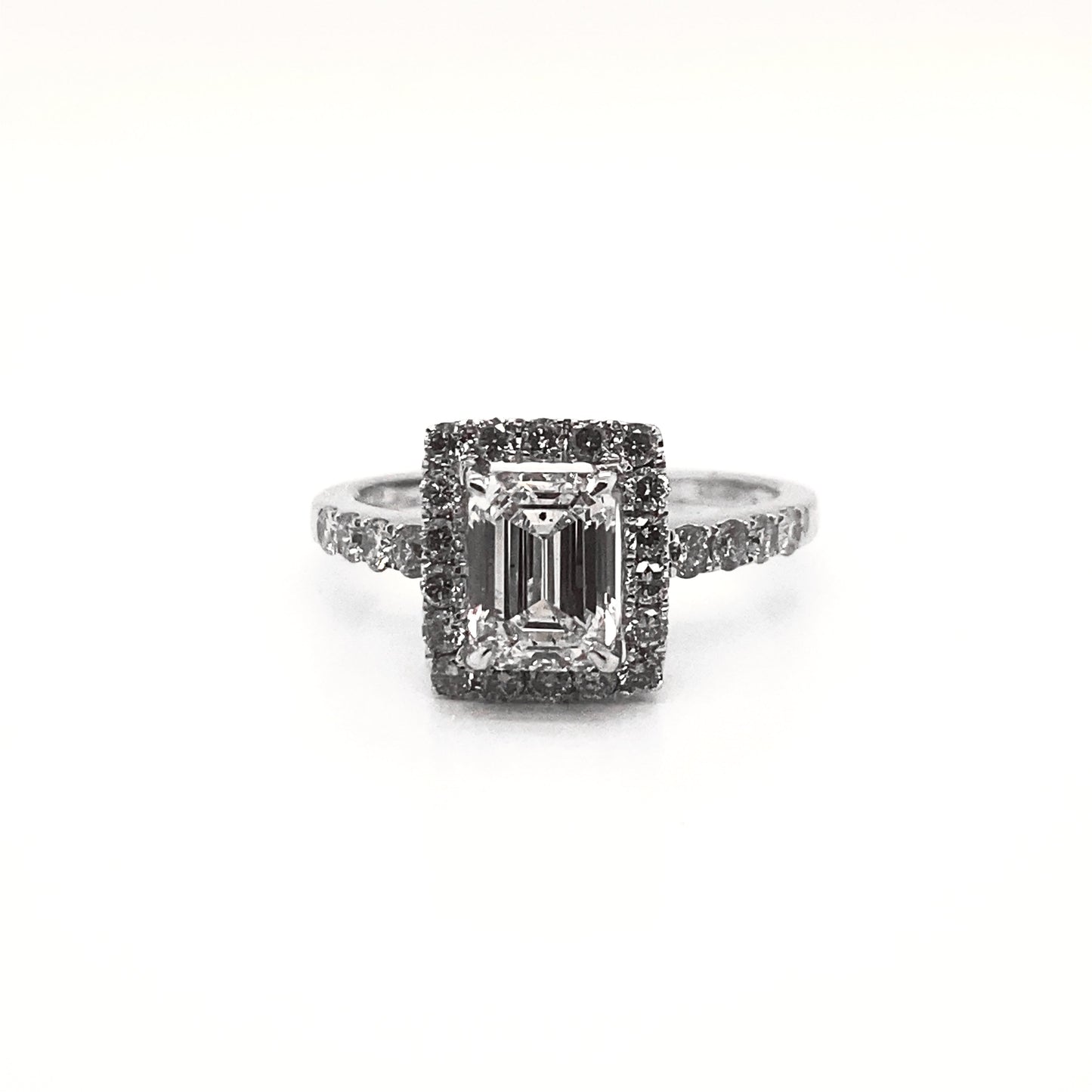 LILLI 4 Carat Emerald Cut Lab Grown Diamond Engagement Ring Halo  IGI Certified