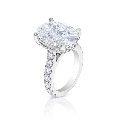 14 Carat Oval Cut Lab Grown Diamond Engagement Ring, IGI Certified.