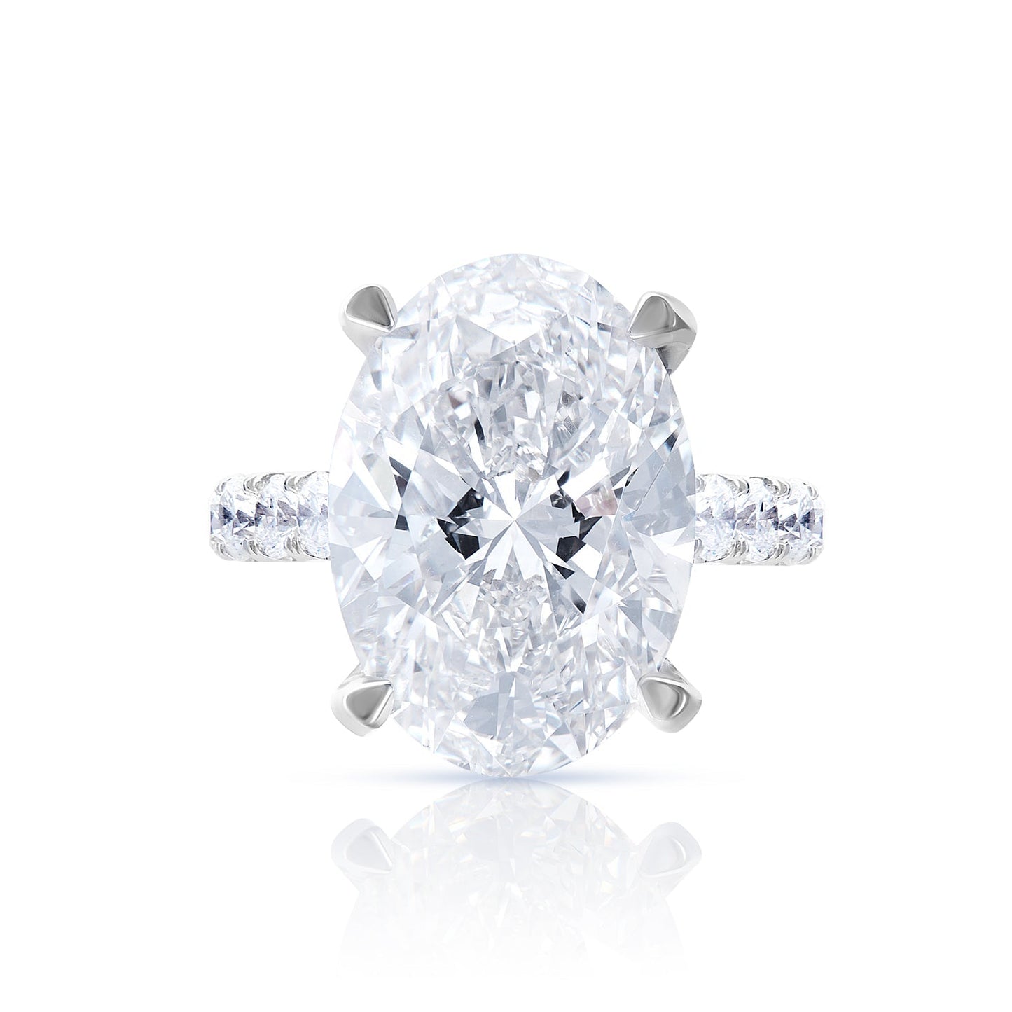 14 Carat Oval Cut Lab Grown Diamond Engagement Ring, IGI Certified.