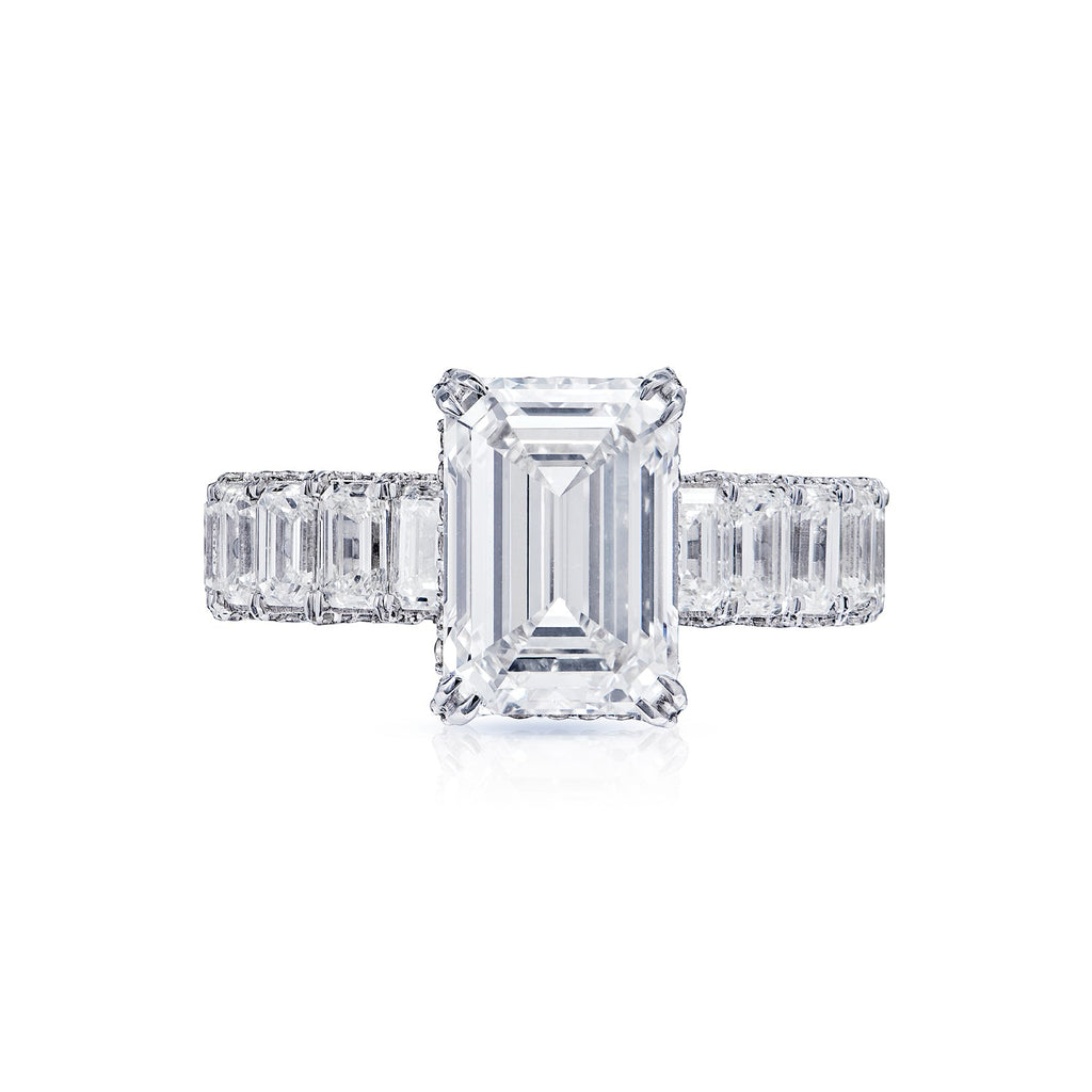 LUCIA 9 Carat Emerald Cut Lab Grown Diamond Engagement Ring. Emerald C