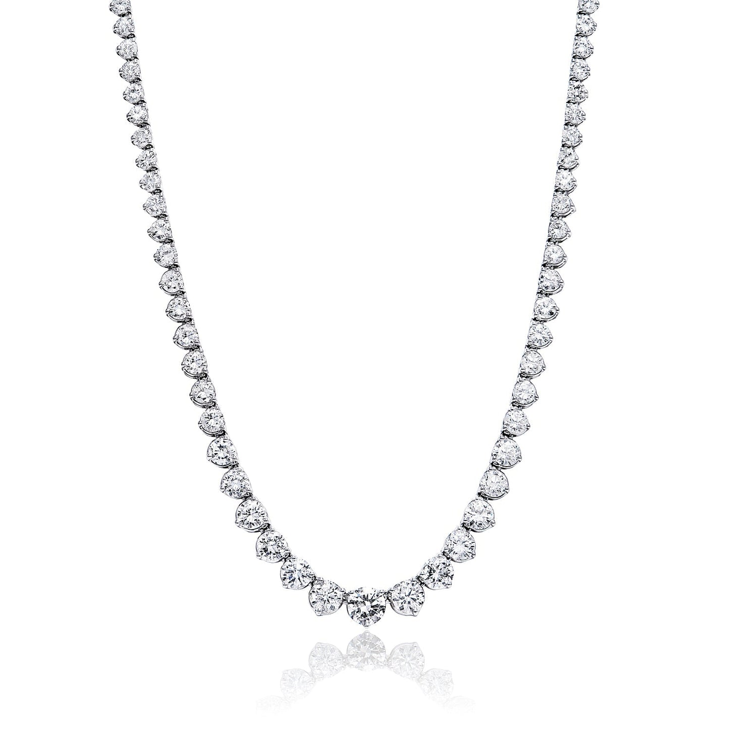 Heaven 23 Carat Round Brilliant Diamond Necklace in 14 Karat White Gold For Ladies Full View