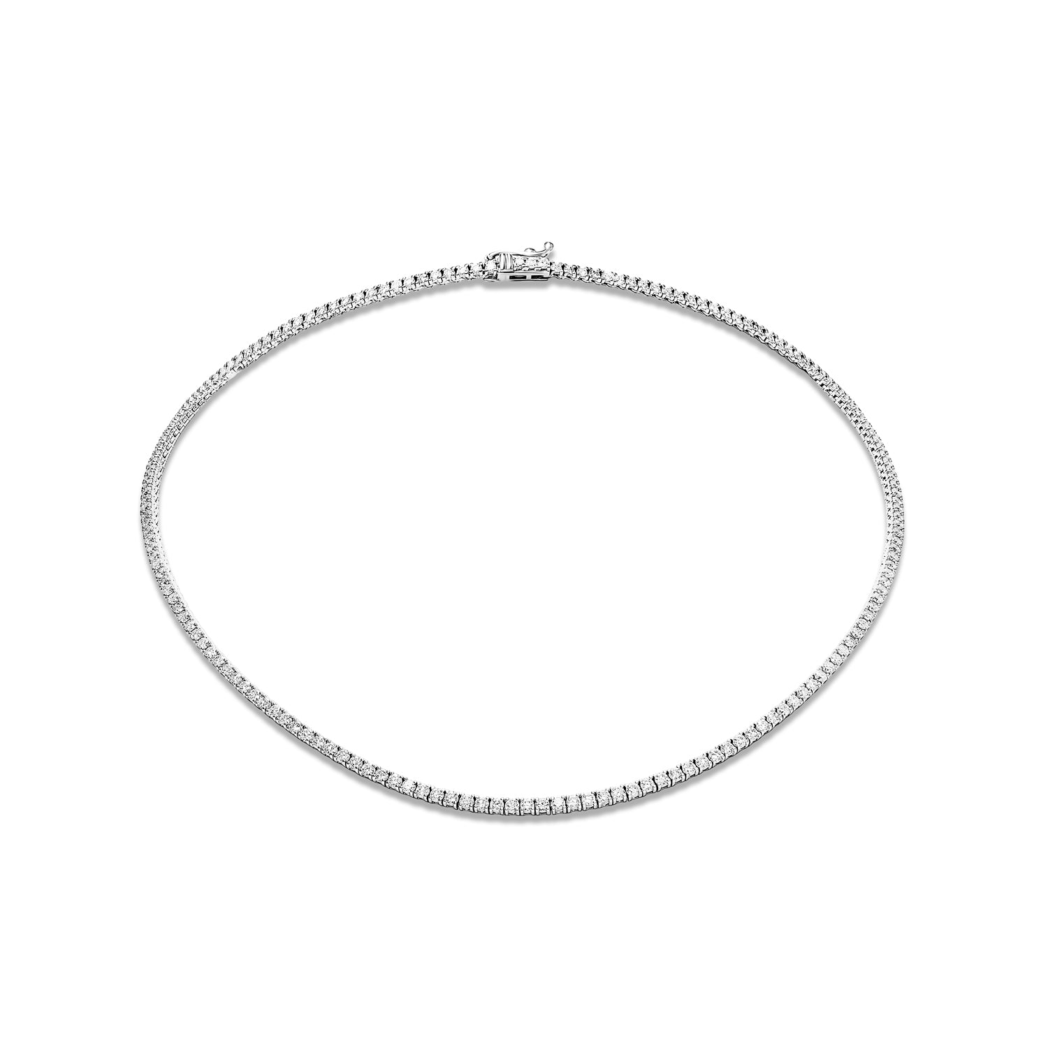 Amazon.com: TUHE Moissanite Tennis Necklace 12.5 Carats Lab Created Diamond  Necklace for Men 18K White Gold Plated S925 Sterling Silver Women Necklace  3mm Round Cut D Color Moissanite Necklace Thanksgiving Gift: Clothing,