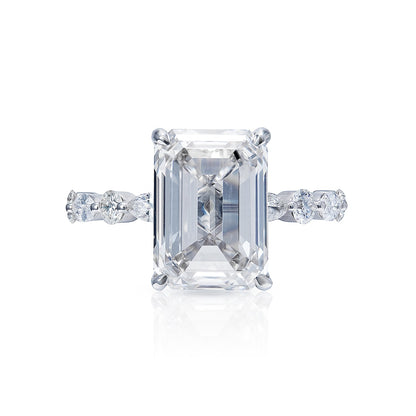 LEAH 6 Carat Emerald Cut Lab Grown Diamond Engagement Ring. IGI Certified