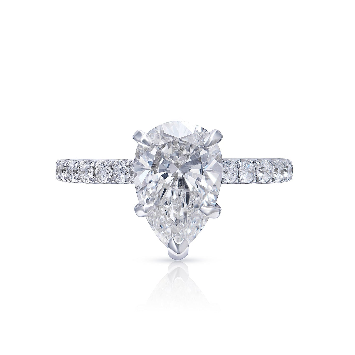 LOS 3 Carat Pear Shaped Lab Grown Diamond Engagement Ring IGI Certified