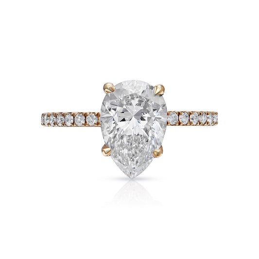 LAVA 2 Carat Pear Shaped Lab Grown Diamond Engagement Ring IGI Certified