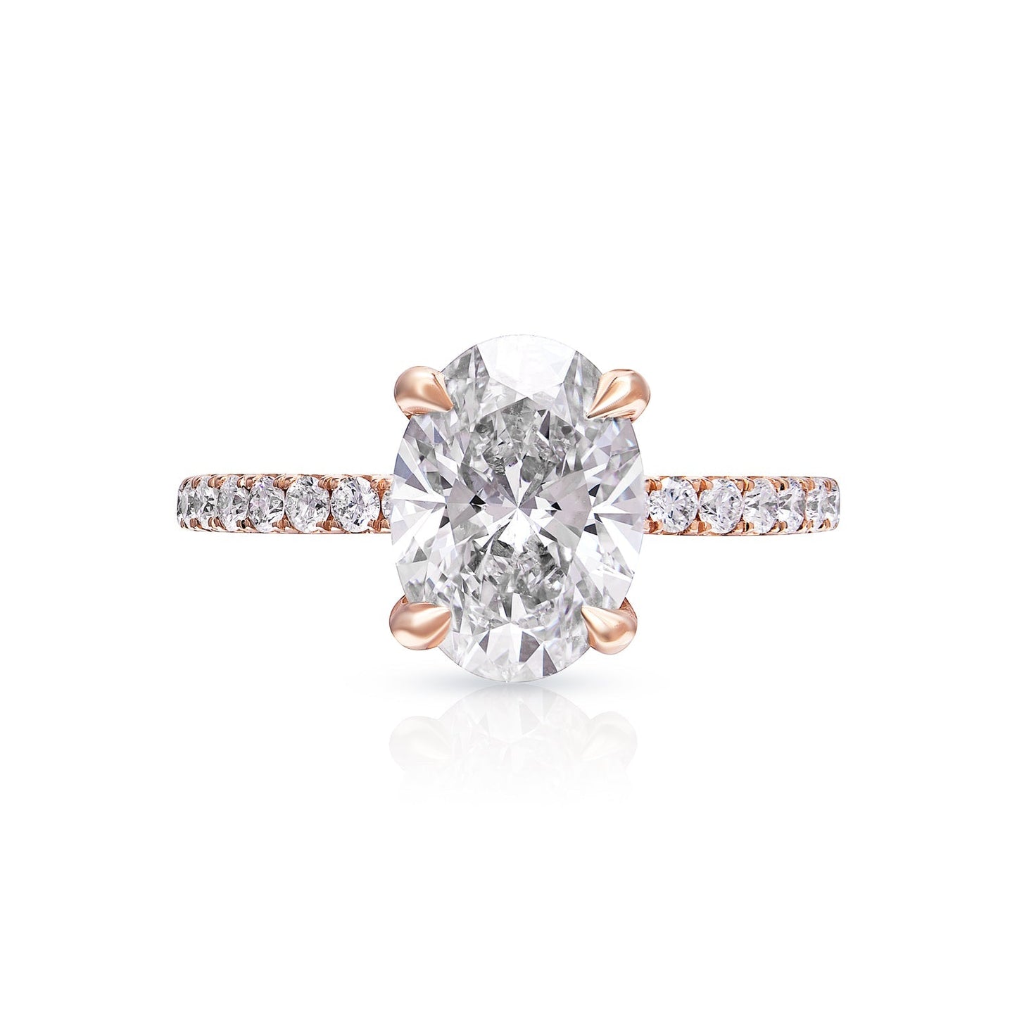 LAILA 2 Carat Oval Cut Lab Grown Diamond Engagement Ring Rose Gold IGI Certified