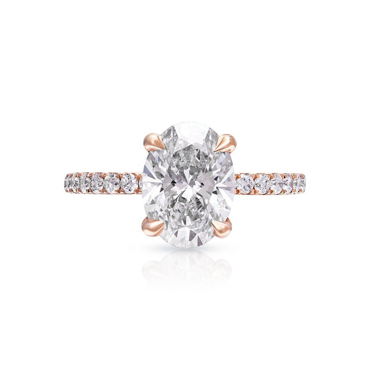 LAILA 2 Carat Oval Cut Lab Grown Diamond Engagement Ring Rose Gold IGI Certified