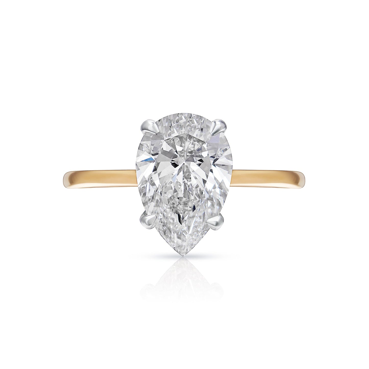 LEMON 4 Carat Pear Shaped Lab Grown Diamond Engagement Ring Halo  IGI Certified