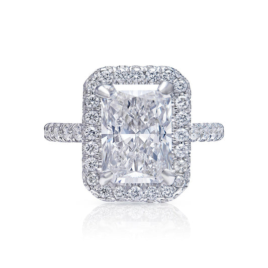 LUKA 5 Carat Radiant Cut Lab Grown Diamond Engagement Ring Halo IGI Certified