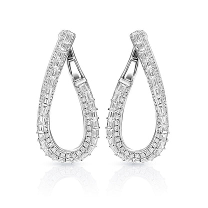 Hajar 6 Carat Diamond Clip-on Earrings for Ladies in 18kt White Gold