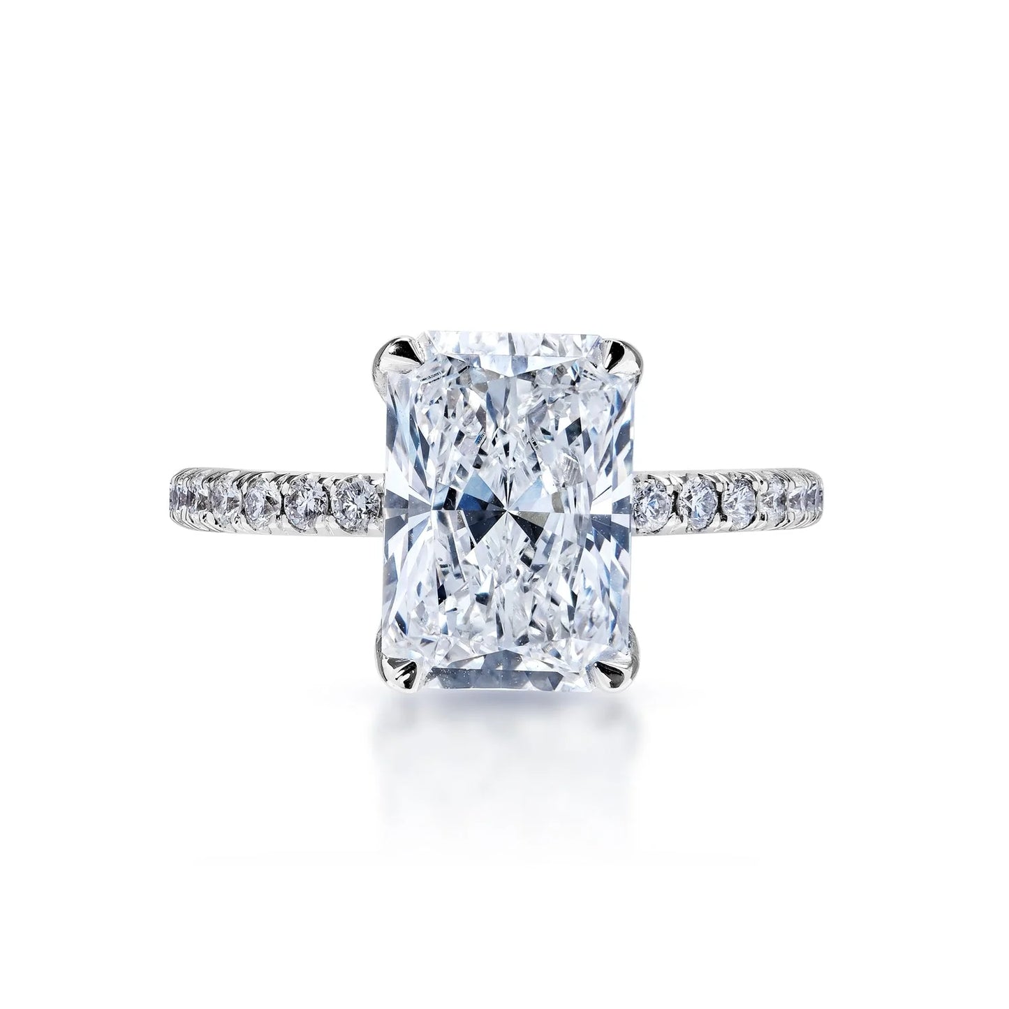 LORENA 4 Carat F VS1 Radiant Cut Lab Grown Diamond Engagement Ring Front VIew