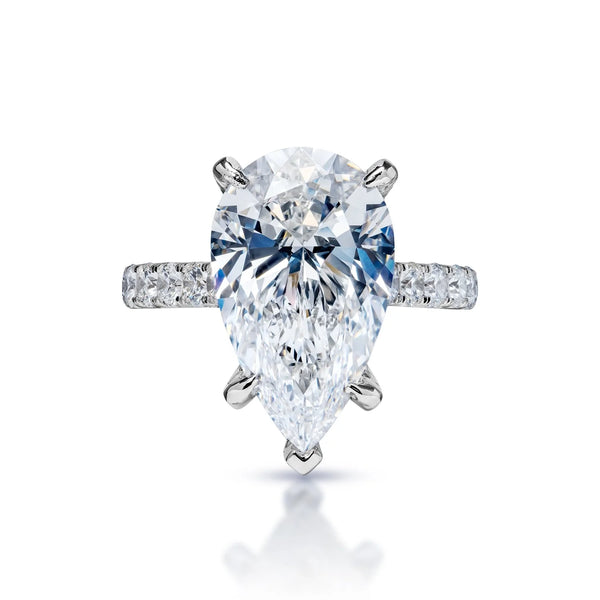 Lillianna 9 Carat H VS1 Pear Shape Lab Grown Diamond Engagement Ring in  White Gold