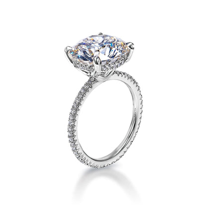 Georgia 7 Carat I SI2 Round Brilliant Diamond Engagement Ring in 18k White Gold. GIA Certified