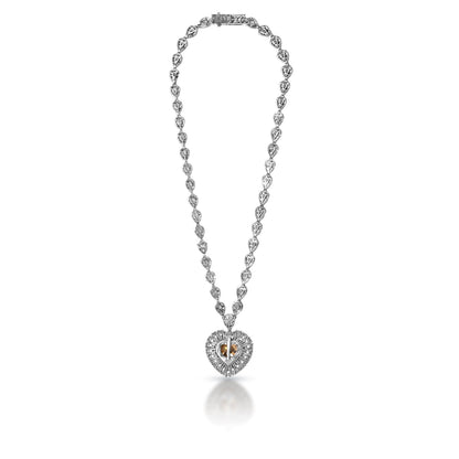 Remy 21 Carat Round Brilliant Diamond Pendant Necklace in 14k White Gold Back View