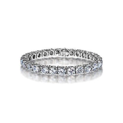 Tatum 27 Carat Round Brilliant Diamond Single Row Bracelet in 14k White Gold Front View