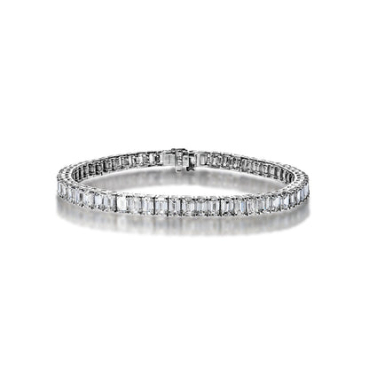 Jayla 18 Carat Emerald Cut Diamond Bracelet in 14k White Gold Full View