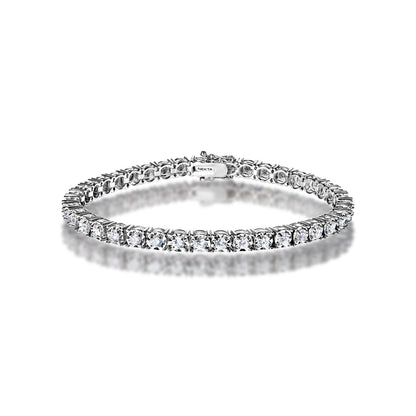 Maia 3 Carat Round Brilliant Single Row Bracelet in 14k White Gold Full View