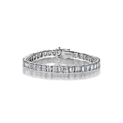 Aubrey 16 Carat Emerald Cut Single Row Diamond Tennis Bracelet