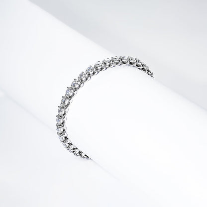 Madelyn 8 Carat Round Brilliant Single Row Diamond Bracelet in 14k White Gold