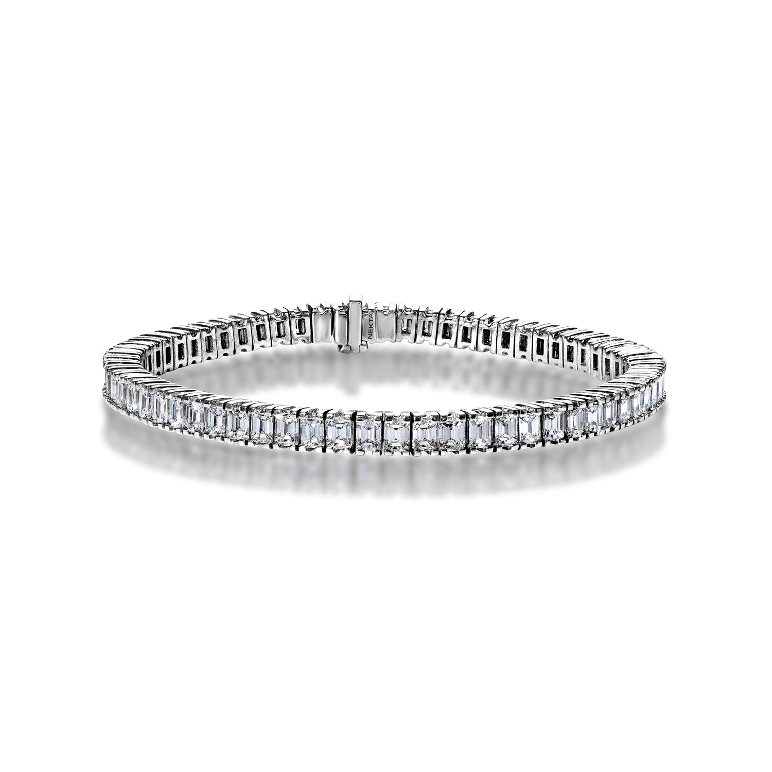 6 Row Mens Diamond Bracelet 1.35ct Gold Plated Sterling Silver 311005