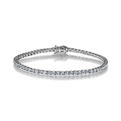 Oakley 5 Carat Round Brilliant Single Row Diamond Tennis Bracelet in 14k White Gold Full View