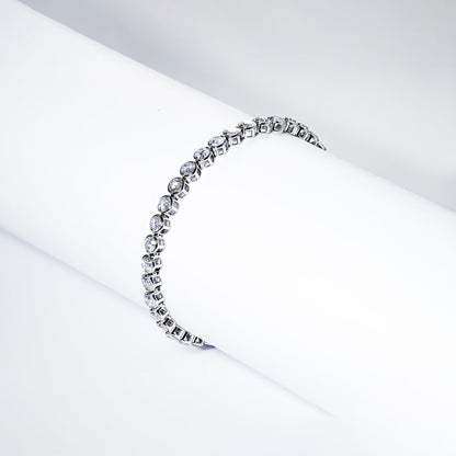 Drew 7 Carat Round Brilliant Single Row Diamond Tennis Bracelet in 14k White Gold