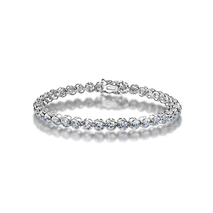 Drew 7 Carat Round Brilliant Single Row Diamond Tennis Bracelet in 14k White Gold Full View