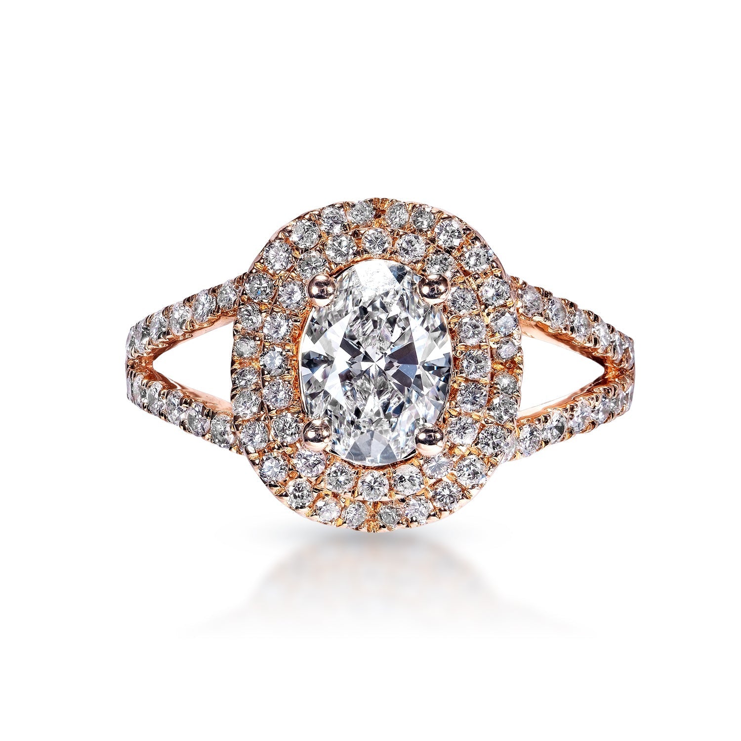 Lexus 2 Carat E VS1 Oval Cut Lab Grown Diamond Engagement Ring in 14k Rose  Gold. ﻿IGI Certified