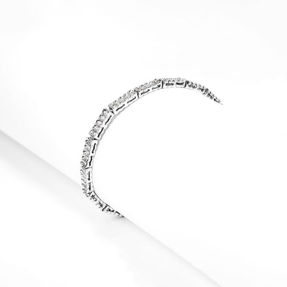 Kensley 2 Carat Round Brilliant Single Row Half Bezel Diamond Tennis Bracelet in 14k White Gold