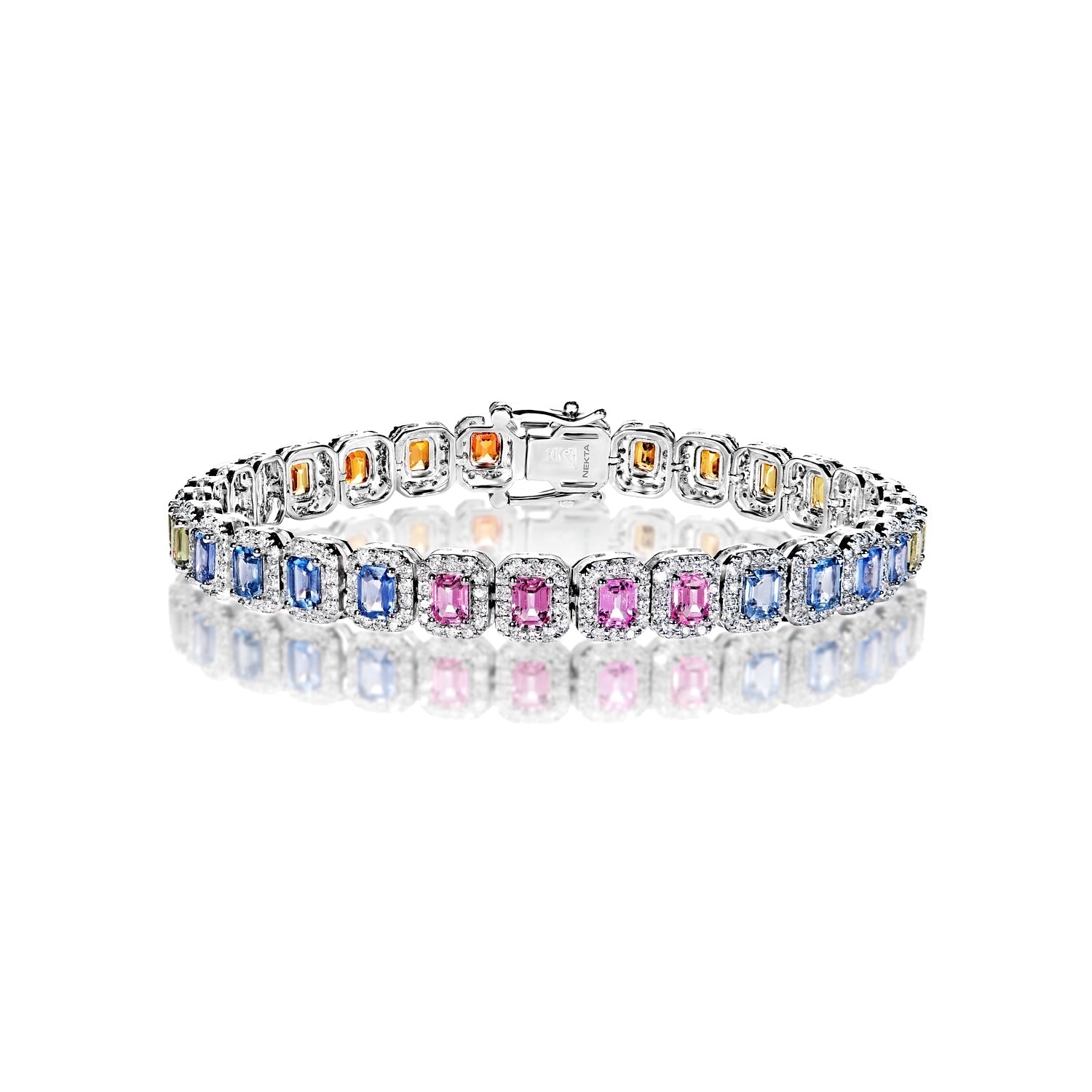 Sterling silver princess cut multi CZ tennis sale bracelet