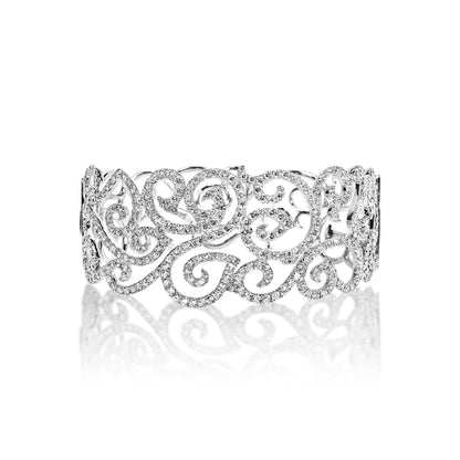 Palmer 7 Carat Round Brilliant Diamond Bangle Bracelet in 14k White Gold