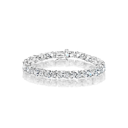 Lewana 21 Carat Oval Cut Lab Grown Single Row Diamond Tennis Bracelet in 14k White Gold Full View