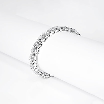 Lakicia 37 Carat Oval Cut Lab-Grown Single Row Diamond Bracelet in 14k White Gold