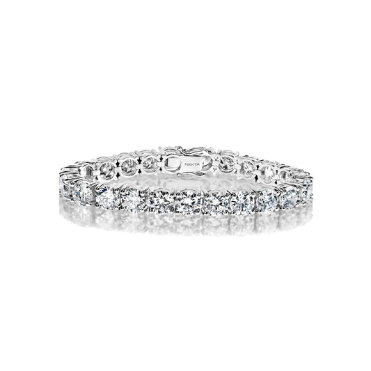 Lissett 35 Carat Round Brilliant Lab-Grown Diamond Tennis Bracelet In 14k White Gold Full View