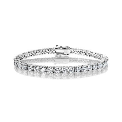 Lyndie 12 Carat Round Brilliant Lab Grown Diamond Tennis Bracelet in 14k White Gold Full View